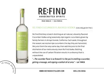 Cucumber Flavored Vodka Product Info Sheet